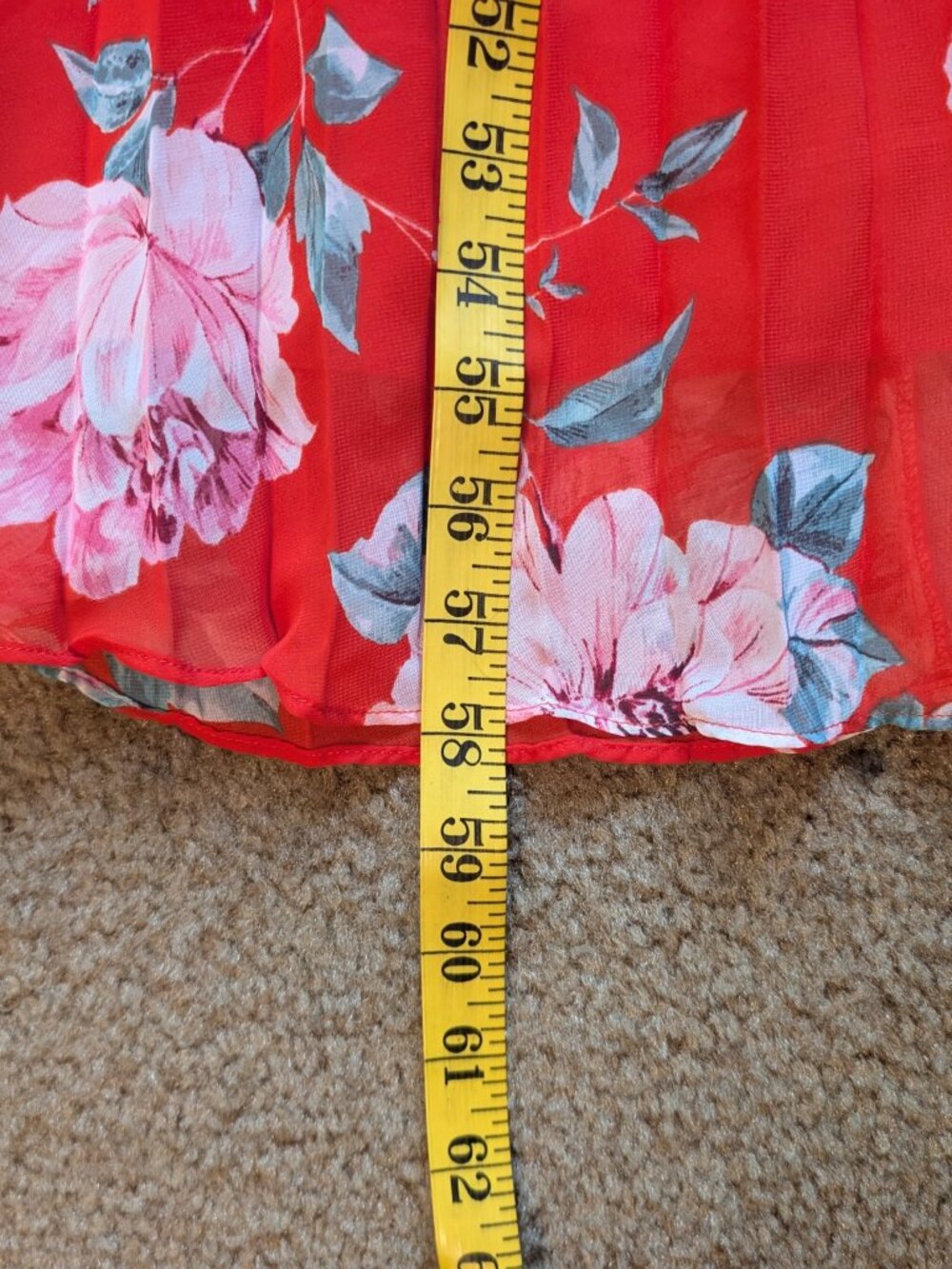 Chico's Eliza J boutique Red Floral Halter Maxi Dress size 4 - Picture 6 of 15